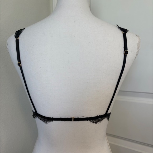 Victorias Secret Dream Angels Black Lace Beaded Bralette Small Eyelash Trim Bra - Picture 3 of 7